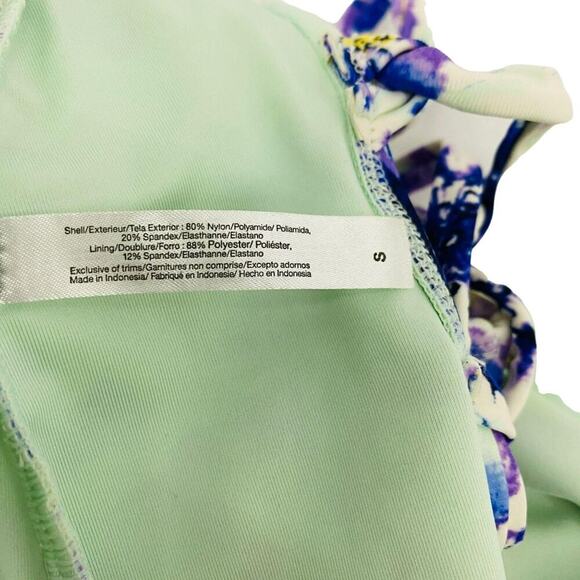 Adore Me Kally One Piece Floral Swimsuit Womens Size Small Blue Purple - Picture 5 of 7